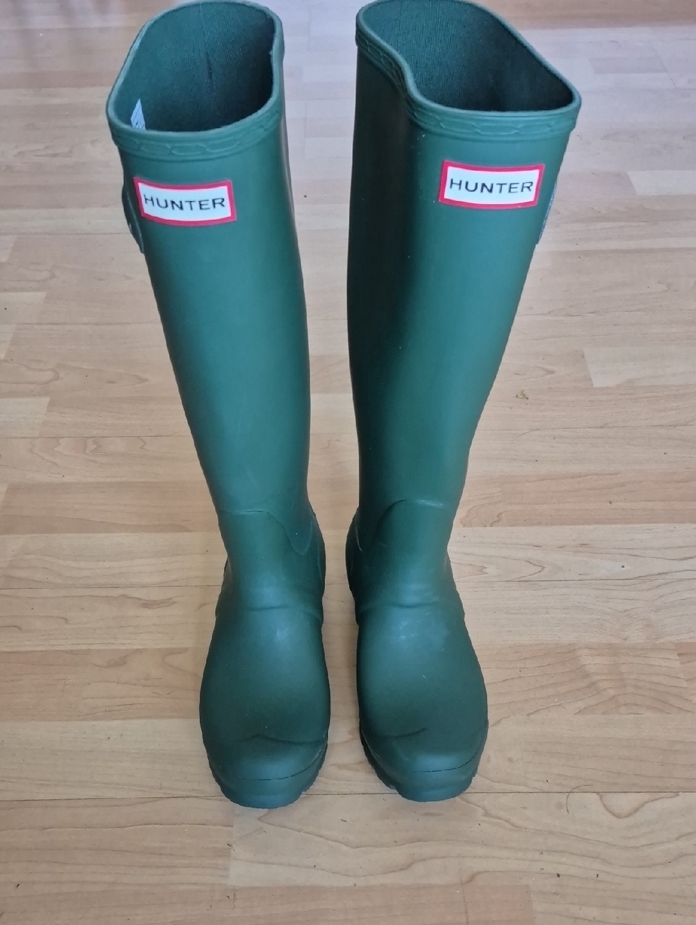 Hunter Knee-High Rubber Rain Boots in Deep Green